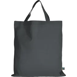 10er | 100er | 250er Pack Fairtrade Baumwolltasche - 14 Farben | mit zwei kurzen Henkeln | 38x42cm | Jutebeutel | Einkaufstasche | unbedruckt, anthrazit