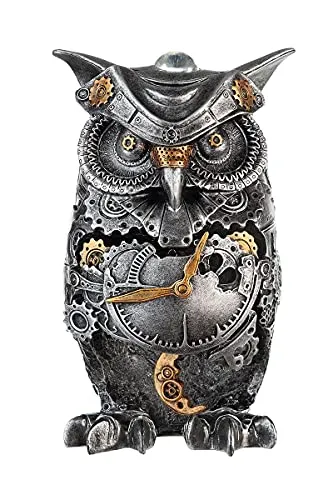 Brillibrum Design Eulen Deko Figur - Steampunk Skulptur - Statuen und Deko mit industriellem Flair, diese beeindruckende Eulenfigur aus hochwertigem Polyresin vereint Detailreichtum und einzigartigen Zahnräder-Look für ein außergewöhnliches Wohn-Highlight.