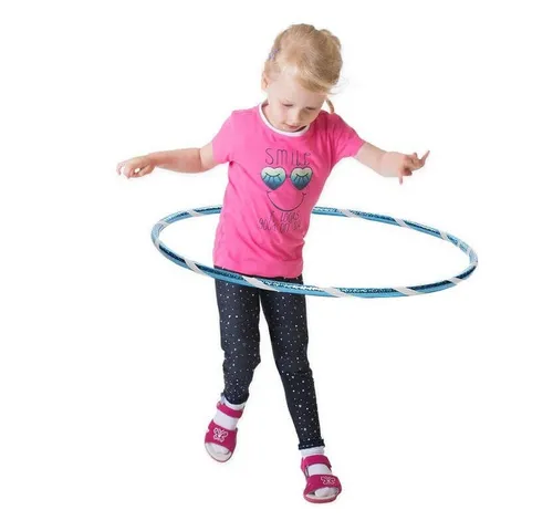 Funny Kinder Hula Hoop, Ø60cm, Türkis-Weiss - Bauchtrainer & Rückentrainer: Spaßiger Hula Hoop mit magischer Hologrammoptik, perfekt für die kindliche Entwicklung und fördert die Gesundheit durch Bewegung.