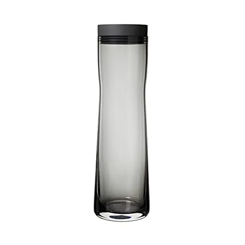 blomus SPLASH Wasserkaraffe aus Rauchglas - 1 Liter - Moderne Geschirr-Karaffe mit tropffreiem Silikondeckel, ideal für aromatisiertes Wasser und passt perfekt in Kühlschränke.