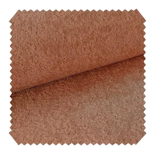 novely® MONIQUE Samtweicher Bouclé-Stoff, Schwer Entzündbarer Polsterstoff, Möbelstoff in Erdtönen, für Sofas und Sessel, Meterware 1lfm | Farbe: 54 Terracotta