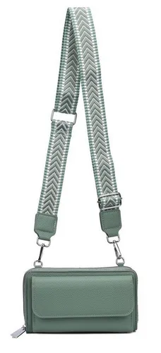 ITALYSHOP24 Schultertasche Damen Tasche Crossbody Brusttasche Kartenetui Umhängetasche Smartphone (kleine Gürtel-Tasche, 2 getrennte Fächer, breites Gurt, Kartenetui), Bodybag Geldbörse Muster Taschengurt Handytasche Leder Optik Crossover