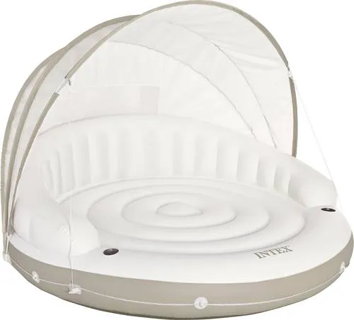 Intex Ø 199 cm Lounge Canopy Island Schwimmliege in weiß von Intex
