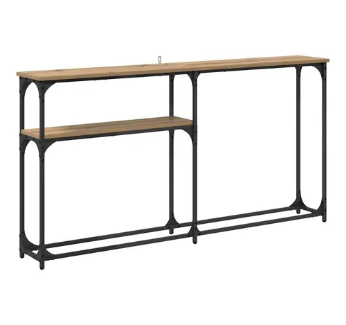 vidaXL Konsolentisch Artisan-Eiche 145 x 22,5 x 75 cm Holzwerkstoff, Eleganter Wohnbereich, rechteckiger Konsolentisch, Stauraum, schmaler Flur, Stahlrahmen, modernes Zuhause