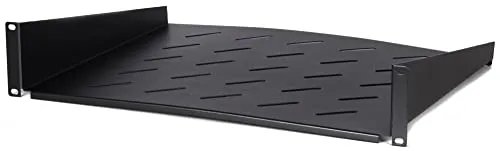 DSIT 19 Zoll 2HE Fachboden - Schwarz, 12 kg Traglast - Hochwertiger Fachboden für 19