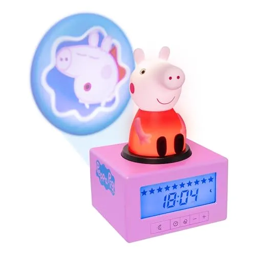 Peppa Pig Paladone Schlaftrainings-Wecker - Kinderwecker mit Peppa Pig Design, dient als Schlaftrainingshilfe und Nachtlicht für eine entspannte Schlafenszeit.