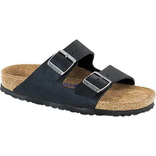 Birkenstock Arizona Soft Leather Oiled Sandale in Schwarz, Größe 45 - Klassische Sandale mit hervorragendem Tragekomfort, ideal für den täglichen Gebrauch und stylische Outfits.