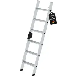 PROREGAL Stufen-Anlegeleiter 6 Stufen - Aluminium-Anlegeleiter in Industriequalität, mit 150 kg max. Belastbarkeit und rutschfesten Stufen für höchste Sicherheit. Made in Germany - 15 Jahre Garantie!