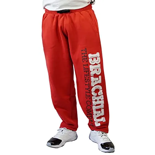 BRACHIAL® Bodybuilding Hose Herren [lockerer Schnitt, robuster Stoff] Rot 3XL | Fitness Kleidung - Die BRACHIAL® Bodybuilding Hose für Herren bietet einen lockeren Schnitt und robusten Stoff für optimale Bewegungsfreiheit im Training. Ideal für Kraftsportler, vereint sie Langlebigkeit mit hohem Tragekomfort.
