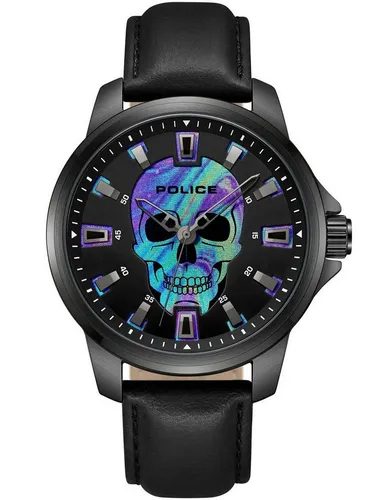 Police PEWJA0022201 Herrenuhr - Armbanduhr für Herren, klassisches Design mit wasserdichtem Gehäuse (50 m) und robustem Lederarmband – ideal für Alltag und besondere Anlässe.