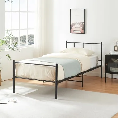 en.casa Metallbett »Laos« 90x200 cm Schwarz