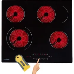 Arebos Elektro-Kochfeld Glaskeramikkochfeld 6600W