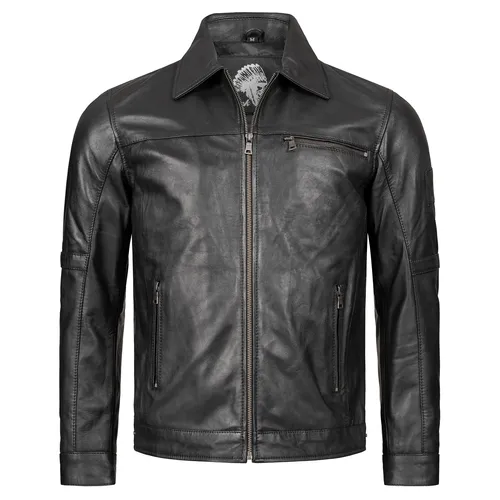 Rock Creek Herren Lederjacke H-289 - Funktionsjacken: Klassische Bikerjacke aus echtem Leder mit lässigem Tragegefühl, ideal für jede Jahreszeit und vielseitig kombinierbar.