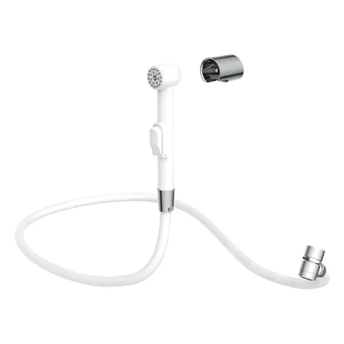 EISL DX25W-A Waschbeckenbrause, Bidet-Handbrause für Küche, Bad, Waschküche oder Werkstatt, Waschbeckendusche, ideal zum Nachrüsten, Set mit Schlauch (1250mm) und Adapter, Toilettenbrause, Weiß