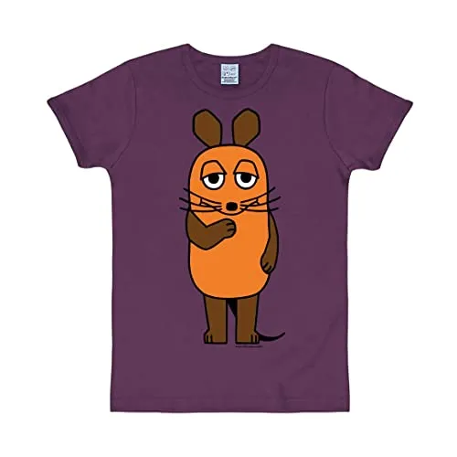 LOGOSHIRT T-Shirt Die Sendung mit der Maus - Lila XL - Klassisches T-Shirt aus 100% Baumwolle mit lizenziertem Originaldesign. Ideal für Fans der Sendung mit der Maus, bequem und pflegeleicht für den Alltag.