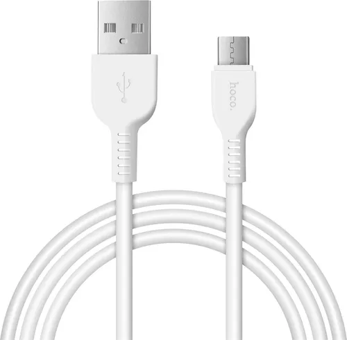 Hoco USB Kabel X20 - 2m Micro USB Ladekabel verstärkte Kabelführung Datenkabel Handykabel in Weiss