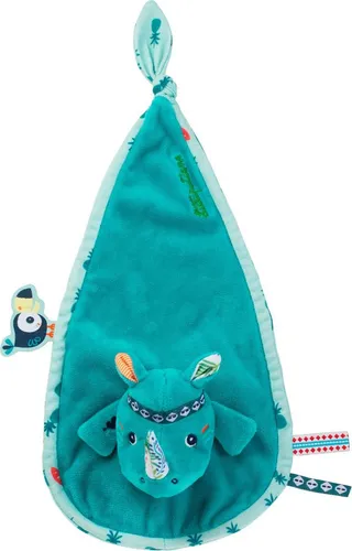 Lilliputiens Schnuffeltuch Marius - blaues Nashorn Kuscheltuch Fingerpuppe Komfort