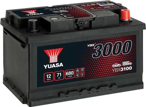 YUASA YBX 3100 - 71Ah 12V 650A (EN) Motorradbatterie - Hochleistungs-Motorradbatterie mit 30.000 Starts, integriertem Tragegriff und Flammsperre für maximale Sicherheit und Zuverlässigkeit.