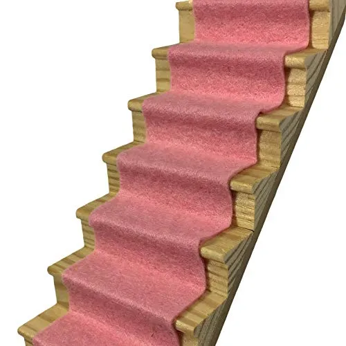 Melody Jane Puppenhaus Pastell Pink Wolle Mix Treppe Teppich Läufer Selbstklebendes Bodenbelag