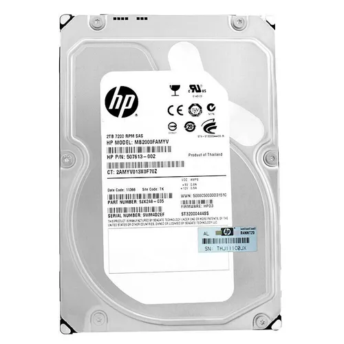 Festplatte HP MB2000FAMYV 2TB 6G 7.2K SAS2 3.5''Zoll 507613-002