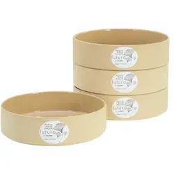 Creatable Pastatellerset Futuro, Beige, 4-teilig - Elegantes 4-teiliges Pastatellerset aus lebensmittelechter Keramik, rund und stapelbar – ideal für stilvolle Tischdekoration bei Pasta-Abenden.