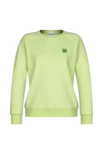 Naketano Damen Sweatshirt Krokettenhorst - Matcha Green Melange, Größe S - Bequemer Damen-Sweater mit Rundhalskragen und lockerem Schnitt. Der Materialmix aus Baumwolle und Polyester sorgt für ein weiches Tragegefühl. Ideal für Freizeit und entspannte Stunden zu Hause.