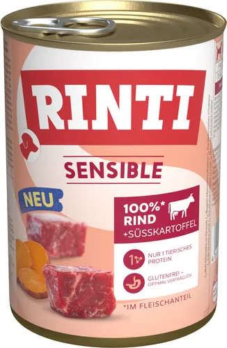 Rinti Sensible Hundenassfutter Adult 400 g Rind & Süßkartoffel