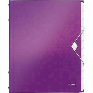 Leitz Ordnungsmappe 4634-00-62, WOW, A4, aus Kunststoff, violett, 12 Fächer