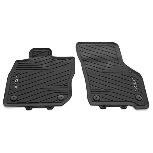 Volkswagen 5H1061502A82V Gummi Fußmatten Premium Allwettermatten 2X Gummimatten vorn, schwarz, mit Golf Schriftzug, nur für Mild-Hybrid MHEV (PR-Code 0K4)