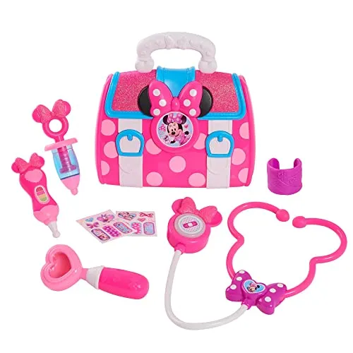 Mickey & Minnie Minnie, Doktorkoffer, 8 Zubehörteile, mit Sound- und Lichtfunktionen, Spielzeug für Kinder ab 3 Jahren, Mcn09