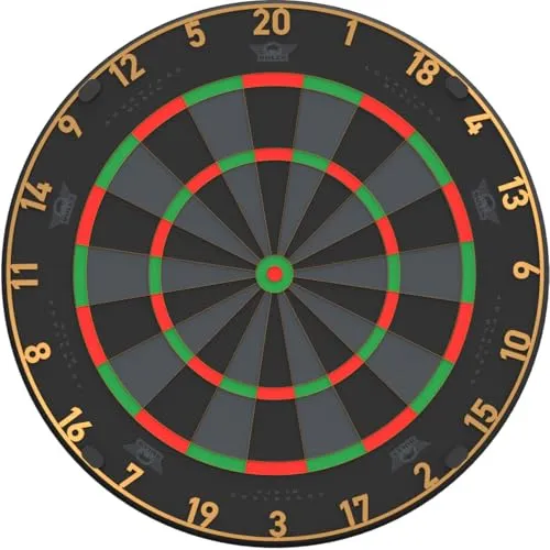 Produktbild Bull's Advantage Black Dartboard – Offizielles Turnier Steeldart Board, Schwarzes Sisal Profi Dartboard, Ultra Haltbar