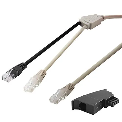 BestPlug DSL LAN Netzwerk Kabel Adapter 3m mit TAE-F Adapter