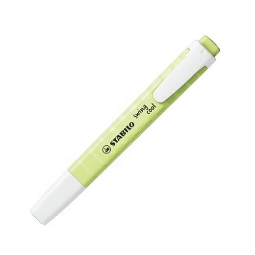 STABILO swing cool Pastel - Textmarker in Limette, extra schlank mit 4 Stunden Austrocknungsschutz und praktischem Clip für unterwegs