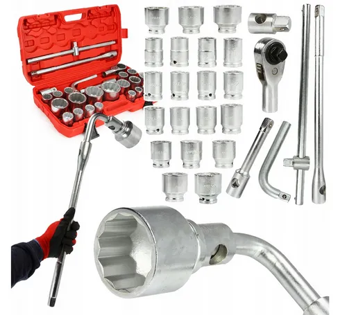 Steckschlüsselsatz 26-tlg 3/4 1 Zoll 12-kant Nüsse 21-65mm LKW Traktor Industrie