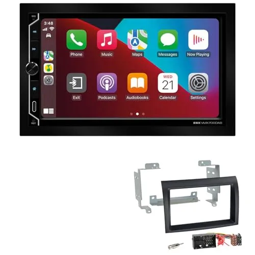 ESX VMX700DAB 2-DIN Autoradio kompatibel mit Wireless Apple CarPlay Android Auto Bluetooth DAB+ passend für FIAT Ducato Facelift ab 2014 schwarz
