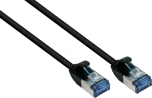 GC 8060-HS005S - Patchkabel Cat.6a, U/FTP PiMF, SlimLine, 0,5 m, schwarz