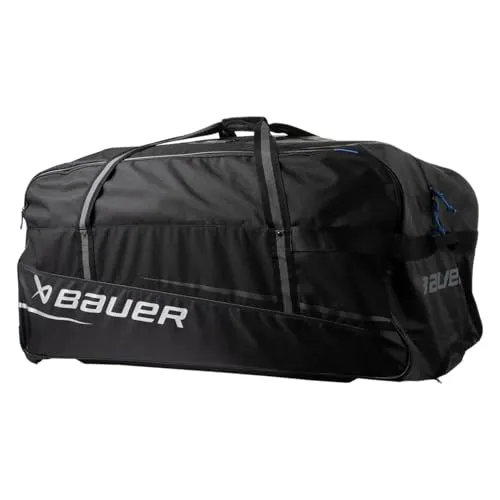 Bauer Hockey Premium Radtasche '24 in Schwarz/Weiß, Senior/Groß - Eishockey Equipment-Tasche mit großem Hauptfach, Wasserflaschenfach und doppelseitigen Lüftungsschlitzen für optimale Belüftung. Ideal für Spieler, die viel Ausrüstung transportieren.