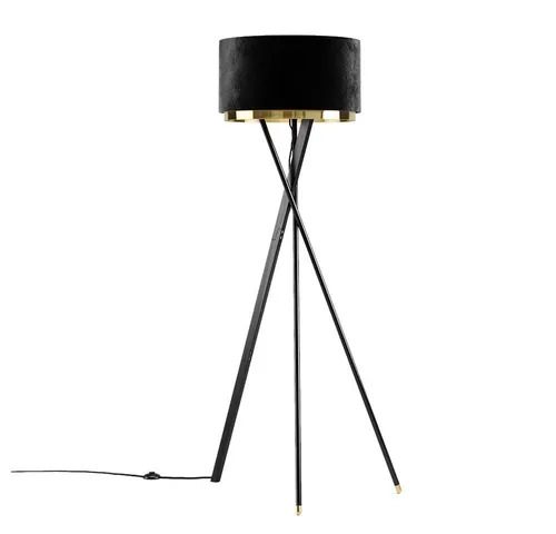 Vicco Stehlampe Goldamo, Schwarz/Gold - Elegante Standleuchte mit goldfarbenen Akzenten, ideal für Wohnzimmer oder Büro. Bringt stilvolles Licht und eine harmonische Atmosphäre in jeden Raum.