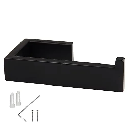 EXLECO Toilettenpapierhalter 14,5cm Klopapierhalter Schwarz Wandhalterung 304 Edelstahl Gebürstetes Finish WC Rollenhalter für Badezimmer und Küche