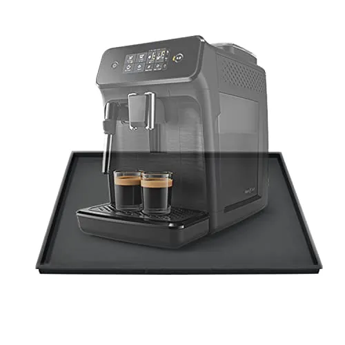 PFLYPF 1 Stück Kaffeemaschinenmatte, Mixer-Silikonmatte, rutschfeste Matte für Küchenmaschinen, Kaffeemühlen, Tischschoner,Barista-Werkzeuge,Geeignet für Küche, Esszimmer (schwarz)