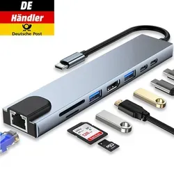 USB-C Hub 8-IN-1 Adapter mit 4K HDMI und USB 3.0