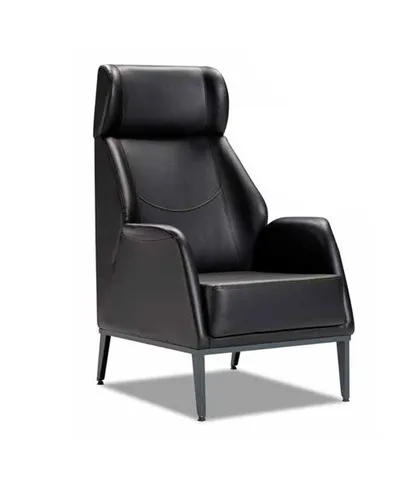 Schwarzer Ledersessel für das Arbeitszimmer – Edler Chefsessel - Eleganter Ledersessel in Schwarz, ideal für das moderne Arbeitszimmer. Mit robustem Holzgestell und komfortabler Polsterung bietet er höchsten Sitzkomfort.