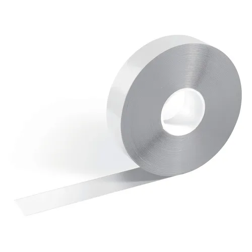 Durable Duraline Bodenmarkierungsband 50mm, weiß - Robustes Bodenmarkierungsband für Innenräume, ideal zur Kennzeichnung von Gefahrenbereichen. Mit starker Haftkraft und abriebfester Oberfläche für dauerhafte Markierungen.