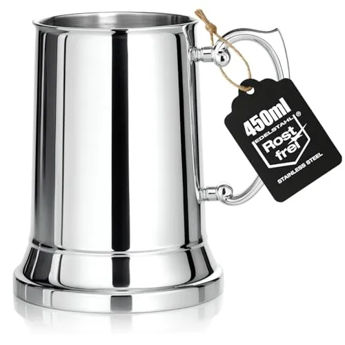 Wilhelm Sell® Edelstahlbecher im Bierkrug-Design, 450 ml
