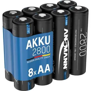 ANSMANN AG Akku Mignon AA 2650 mAh – 8 Stück, hohe Kapazität - Hochkapazitive AA Akkus mit 2650 mAh, ideal für stromintensive Geräte wie Kameras und Modelle. Schnellladefähig und bis zu 1000x wiederaufladbar – eine umweltfreundliche Alternative zu Einwegbatterien.