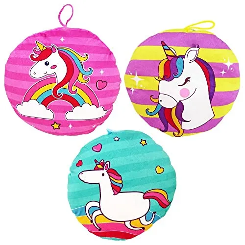 BEMIRO Plüschkissen Einhorn 3fach Sortiert - ca. 20 cm, Einhorn Kissen, Kinder Kissen, Dekokissen, Kissen Deko, Kissen Kinder, Kuschelkissen Kinder, Kissen Kinderzimmer, Kuschelkissen, Deko Kissen