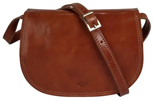 piké Umhängetasche Echt Leder Damen - Vintage Handtasche aus Italien - Umhängetasche aus 100% Rindleder im zeitlosen Vintage-Look, mit praktischem Magnetverschluss und verstellbarem Gurt für optimalen Tragekomfort.