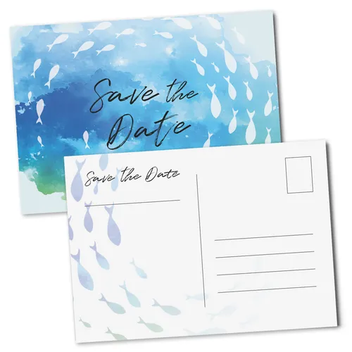 Postkarten Save the Date DIN A6 I Blau/Grün Kommunion Konfirmation I dv_1299 15