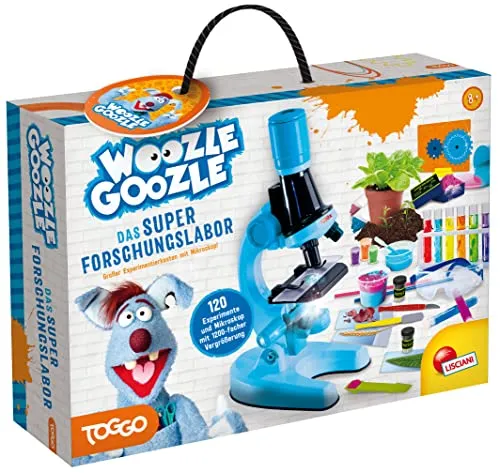 Lisciani WOOZLE GOOZLE 2-in-1 Experimentierbox - Experimentierkästen mit 120 spannenden Experimenten und hochwertigem Mikroskop für Kinder ab 8 Jahren – perfekt für kleine Wissenschaftler!