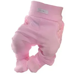 La Bortini Schlupfhose Hose mit Füßchen für Baby und Kinder in Rosa mit Sternchen aus Baumwolle, 44 50 56 62 68 74 80, mit weichem Bund rosa 44-50
